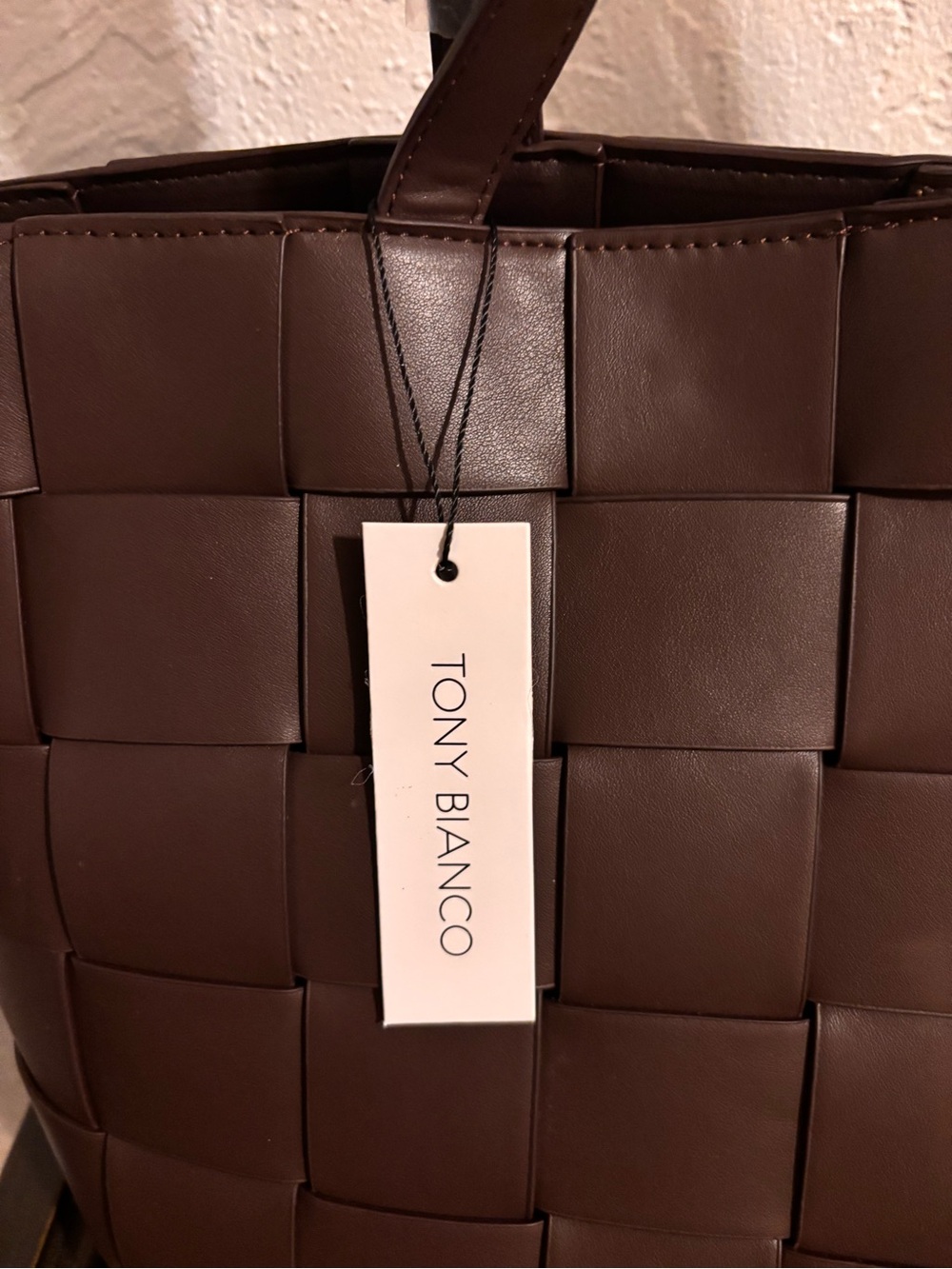 Tony Bianco Brown Woven Leather Tote - Picture 3 of 4